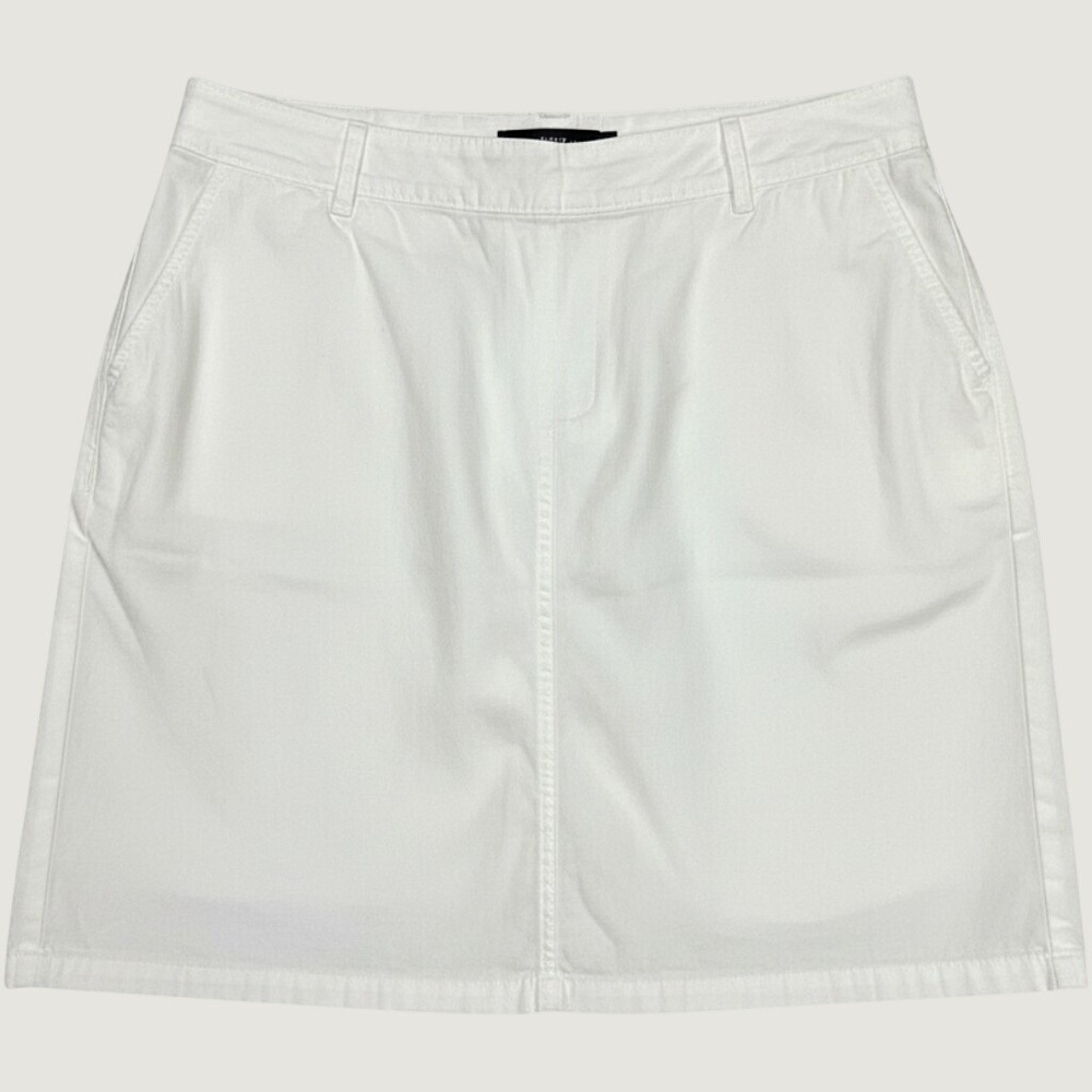 Lands End Chino Trouser Skirt 14‎ White Preppy Coastal Old Money Minimalist